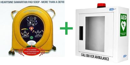 Picture of AED HeartSine SAM Defib PAD500P + FREE Alarmed Cabinet **SPECIAL***